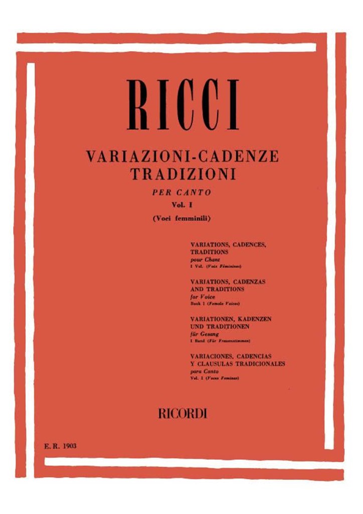 Variazioni - Cadenze Tradizioni per Canto Vol. 1